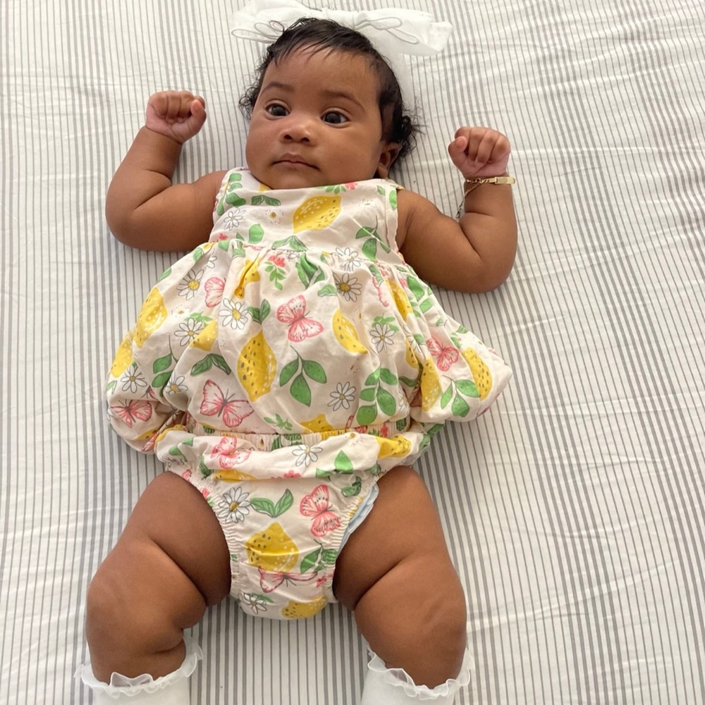 Floral Baby Dress with matching hat
